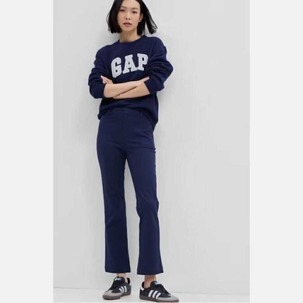 GAP High Rise Kick Fit Navy Blue Stretch Pants Size 18 RT$70 NWT Work Casual